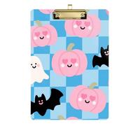 Pink Halloween Pumpkin Acrylic Dietitian clipboard Standard Letter A4 Size Plastic for Soccer Truck Driver Gold 12x9in Tabla para escribir con Clip