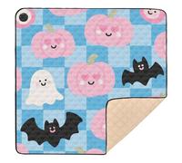 Pink Halloween Pumpkin Ghost Soft Foam Baby Gym & Activity Mat for Indoor Outdoor Washable Foldable Infant Play Activity Mat for Babies Infants Toddlers, 50'' x 50''para juegos de