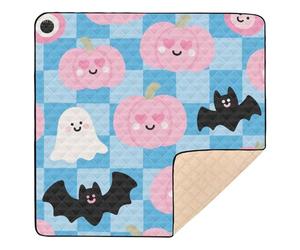 Pink Halloween Pumpkin Ghost Soft Foam Baby Gym & Activity Mat for Indoor Outdoor Washable Foldable Infant Play Activity Mat for Babies Infants Toddlers, 50'' x 50''para juegos de