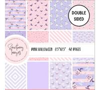 Pink Halloween Scrapbooking Paper Pack: Decorative Craft Paper Pad Supplies, Junk Journaling, Scrapbooking, & Crafting Projects - Double Sided 8 x 8"