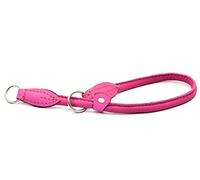 PINK Hand Made Real LEATHER ROLLED SLIP DOG Choker COLORFUL COLLARS (29" (75cm) Diameter 12mm)