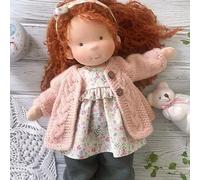 ( Pink) Handmade Waldorf Doll, 11 inch Knitted Plush Stuffed Toy Christmas Birthday Gift