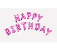 Pink Happy Birthday Banner Foil Balloon, 2m