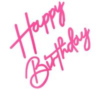 Pink Happy Birthday Felt Sign for Backdrop, Individual Letter Design, Lightweight Wall Decor, Easy to Install, 13.5 x 8.2 in Happy, 16.8 x 6.4 in Birthday, Reusable for Party Decorations