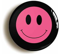 Pink Happy Smiling Button Badge (2inch / 50mm diameter)