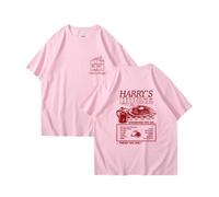 Pink Harry 1D Direction Styles Harry's One House Red Menu Tracklist Tee Top Tshirt Mens Womens Unisex Ladies Gift XS S M L XL XXL 6 8 10 12 14 16 18 Short Sleeved Harajuku Kpop Basic Cotton T-Shirt