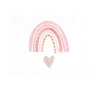 Pink Heart And Rainbow Chopping Board