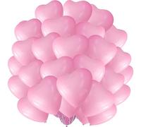 Pink Heart Balloons - 12 Inch Heart Shaped, 100 Pack for Wedding, Anniversaries, Valentine's, Proposals & Bridal Showers