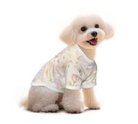 Pink Heart Bloom Dog Clothes Cotton Pullover for Small to Medium Dogs