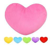 Pink Heart Decorative Pillow - 6 Pack Soft Heart Plush Cushion, Cuddly Heart Throw Pillows, Fluffys Heart Shaped Pillow Cushion for Sofa Bed Dining, Present for Kids Friends Valentines Day Mothers Day