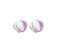 Pink Heart Glass Ear Plugs Tunnels Double Flared Saddle Expander Stretcher Ears Gauge Plug Piercing Body Jewelry for Women Men Unisex (3/4"(20mm))