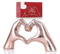 Pink Heart Hands Decor for Living Room Bedroom Bookshelf Coffe Table, Love Centerpieces Aesthetic Statue and Sculpture Boho Wedding Accents Decorations, Knick Knacks Home Decor for Shelves para