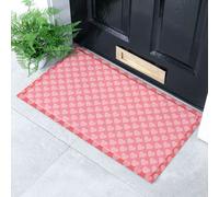 Pink Heart Patterned Indoor & Outdoor Doormat - 70x40cm Artsy Mats Pink 40cm x 70cm