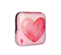 Pink Heart Period Proof Storage Bag-Feminine Hygiene Travel Case for Sanitary Pads, Discreet Mensural Pouch for Purse Office
