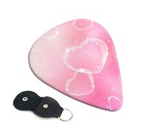 Pink Heart Printed Guitar pick Guitar Plectrums for Acoustic Guitar Electric Guitar Bass Guitar - Guitar Accessories - 6 Pack 0.71mm