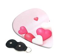 Pink Heart Printed Guitar pick Guitar Plectrums for Acoustic Guitar Electric Guitar Bass Guitar - Guitar Accessories - 6 Pack 0.96mm
