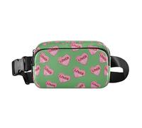 Pink Heart Shape Candy Prints Fanny Pack for Women Men, Bumbag Crossbody Waist Packs with Adjustable Strap Belt Bag for Travel Workout Hiking