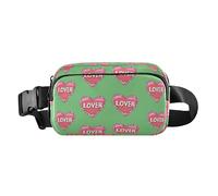 Pink Heart Shape Lover Candy Fanny Pack for Women Men, Bumbag Crossbody Waist Packs with Adjustable Strap Belt Bag for Travel Workout Hiking