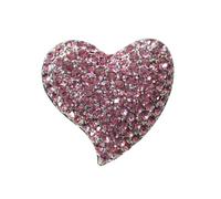 Pink Heart Shaped Brooch with Rhinestone Detail for Women | Alloy and Rhinestone Finish, Lightweight Feel, for Scarves and Clothes, Anniversary and Valentine's Day