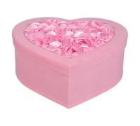 Pink Heart Shaped Gift Box with Lid for Small Party Favors | Paper Cardboard Build, Hollow Floral Lake Texture, Romantic Elegant Style, Showers, Mother's Day