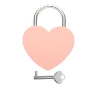 Pink Heart Shaped Keyed Padlock with Key for Luggage