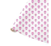 Pink Heart Skull design wrapping paper. Eco friendly thick quality gift wrap. Available in sizes A3, A2 & metre rolls. Perfect for Halloween, Christmas, Birthday & Valentine gifts
