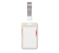 Pink Heart with Word Love Minimalist Sliding Id Badge Holder Hard Plastic Work Card Case Name Tag Protector for Nurses Office