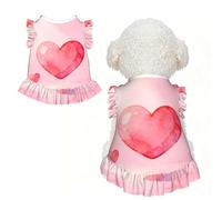 Pink Heart XL Pet Apparel for Small Dogs-Cute Summer Outfit for Puppy, Soft Breathable Pet Clothes for Cat