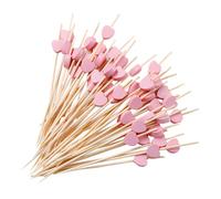 Pink Hearts Cocktail Sticks,100Pcs 12cm Wooden Toothpicks for Appetizers Skewers for Valentines Party Decoration,Sandwich Canape Food Fruits Sticks for Party Supplies, Drinks, Fruit, Cocktail Garnish