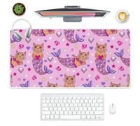 Pink Hearts Desk Mat Mouse Mats with Non-Slip Rubber Base Smooth Face Mouse Pad XXL 90X40 CM Mousemat Office Desk Decor Gift Gaming Mousepad for School Home Office Gaming