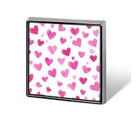 Pink Hearts Pattern Unisex Brooches & Pins Square Lightweight Lapel Badge Jewelry for Clothing Shawl Hat