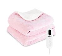 Pink Heated Blanket 160x130cm Washable Throw
