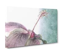 Pink Hibiscus Flower Canvas Print | Gallery Wrapped 30mm Frame Wall Art | 20x14 inches | Ready to Hang | Modern Floral Picture | Living Room Bedroom Lounge Office