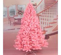 pink hinged christmas tree,150cm 5ft,390 tips,pvc artificial unlit xmas tree with solid metal stand full tree high density-1 the new