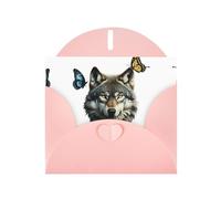 Pink Holiday greeting check blank card and pearl beautiful blank note block VVXBHGR A brutal wolf Pattern