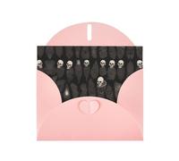 Pink Holiday greeting check blank card and pearl beautiful blank note block VVXBHGR Artistic abstract skull Pattern