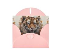 Pink Holiday greeting check blank card and pearl beautiful blank note block VVXBHGR Artistic tiger head Pattern