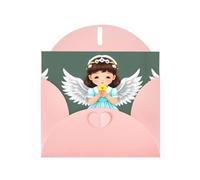 Pink Holiday greeting check blank card and pearl beautiful blank note block VVXBHGR Cute little angel Pattern