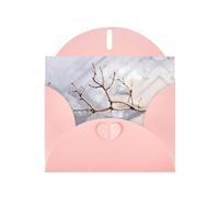 Pink Holiday greeting check blank card and pearl beautiful blank note block VVXBHGR Dead branches on the snow Pattern