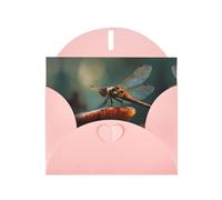 Pink Holiday greeting check blank card and pearl beautiful blank note block VVXBHGR Dragonfly on a mushroom Pattern