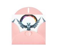 Pink Holiday greeting check blank card and pearl beautiful blank note block VVXBHGR Evil owl Pattern