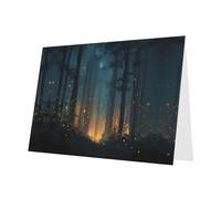Pink Holiday greeting check blank card and pearl beautiful blank note block VVXBHGR Fireflies in the Forest Pattern