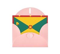 Pink Holiday greeting check blank card and pearl beautiful blank note block VVXBHGR Flag of Grenada Pattern