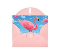 Pink Holiday greeting check blank card and pearl beautiful blank note block VVXBHGR Flamingos on the water Pattern