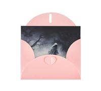 Pink Holiday greeting check blank card and pearl beautiful blank note block VVXBHGR Ghost by the dead tree Pattern