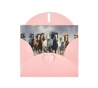 Pink Holiday greeting check blank card and pearl beautiful blank note block VVXBHGR Horses in a tornado Pattern