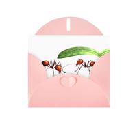 Pink Holiday greeting check blank card and pearl beautiful blank note block VVXBHGR Little ants hiding from the rain Pattern
