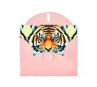 Pink Holiday greeting check blank card and pearl beautiful blank note block VVXBHGR Little fat tiger head Pattern