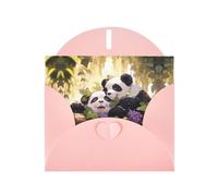 Pink Holiday greeting check blank card and pearl beautiful blank note block VVXBHGR Panda in the vines Pattern