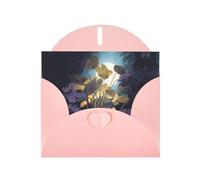 Pink Holiday greeting check blank card and pearl beautiful blank note block VVXBHGR Plants under the moonlight Pattern